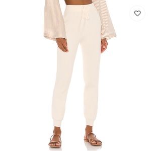 Cream knit joggers | Revolve